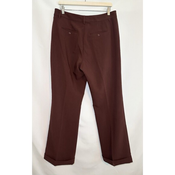 PAIGE Women's Aracelli Cuffed Hem High‎ Waist Dress Pants Mahogany SIZE 12 NWT - Picture 2 of 10